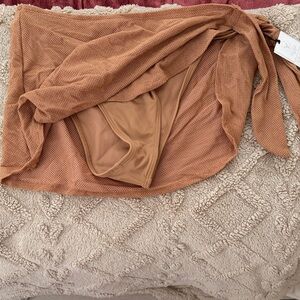 Brown Mesh bottom Bikini Set